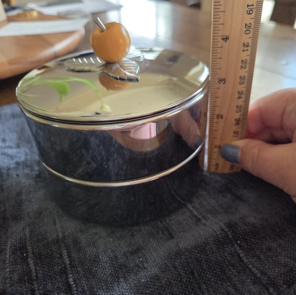 Chase Chrome Art Deco Era Stacking Set With Bakelite Apple Finial